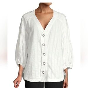 FREE PEOPLE FEEL IT STILL BALOON SLEEVES OVERSIZED BLOUSE SIZE medium